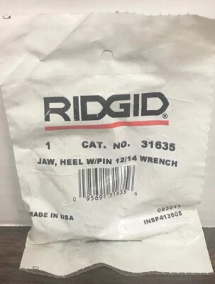Ridgid 31635 Heel Jaw with Pin (Fits 12” & 14” Pipe Wrench), New Old Stock - Image 1 of 2