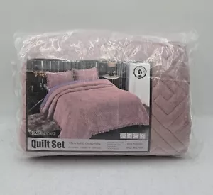 Merry Home QSM08-ROSE-T Queen Quilt Woodrose/Purple 2-Piece Twin - Picture 1 of 6