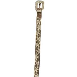 Nocona Womens Geometric Rhinestone Belt-Brown, Medium - Picture 1 of 1
