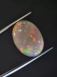 Pietra preziosa opale bianca naturale cabochon ovale sfuso non trattata dall'Etiopia - Foto 1 di 6