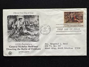 1722 Bicentennial Herkimer at Oriskany PCS Aug 6 1977 Herkimer NY - Picture 1 of 2