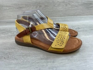 Cobb Hill Zion 2 Piece CJ0966 Women's US 8.5 Yellow Leather Slingback Sandal - Picture 1 of 11