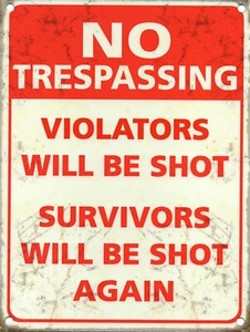 No Trespassing, Retro vintage style metal tin sign gift - Picture 1 of 1