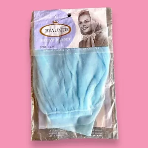 1960s Beauxtie Breeze Bonnet Hair Net Blue NOS Susan Holmes Mod Twiggy Style - Picture 1 of 3