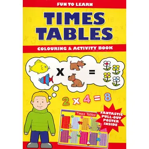Childrens Maths Learn Times Tables Number Multiplication Activity Book & Poster - Picture 1 of 1