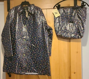 New! Vintage Womens Size L Raincoat & Tote Bag Sailing Flag Nautical Belfast... - Picture 1 of 18