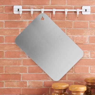  Tagliere fronte-retro da 2 pezzi in acciaio inossidabile per carne, verdure e - Immagine 1 di 4