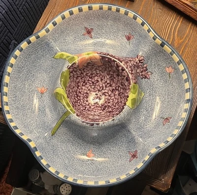 Plato de inmersión de cerámica | Puertas Laurie vintage | Gates Ware | Compartimento floral Foto 1 de 4