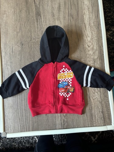 ALEXANDER MCQUEEN Felpa con cappuccio e zip ragazzo Disney Cars 2 vintage Y2K anni 2010 taglia 12m