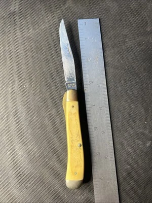 Schrade 9C503 Scrimshaw Collection Liner Lock Pocket Knife Worn - Image 1 of 4