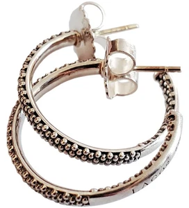 LAGOS Signature Caviar Perlen Creolen 25 mm Durchmesser 925 Sterling Silber - Bild 1 von 7