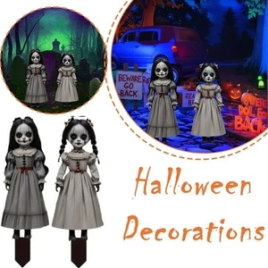2Pcs Halloween Spooky Ghost Doll Props Halloween Yard Signs Garden NEW - Picture 1 of 7