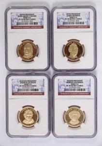 Set of 4 Presidential Proof Dollars Monroe Adams Jackson Buren NGC PF70UCAM - Picture 1 of 10