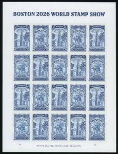 US #6029a-30a Boston 2026 Imperf Sheet Pane of 20 NDC 2025 SOLD OUT APS Life Mbr - Picture 1 of 1