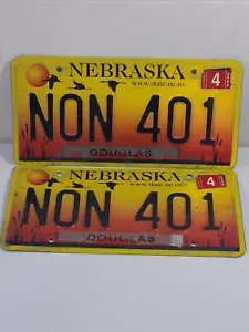 Targhe Nebraska "NON 401" Sunset Sandhill Gru Douglas Giallo Arancione - Foto 1 di 5