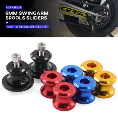 M6 Swingarm Spools Sliders For Aprilia Dorsoduro 750/1200 Mana 850/GT RS50 RS125 - Image 1 of 4