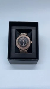 NY London Roman Number Bling Dial Rose Gold Analogue Watch 7704A - Picture 1 of 3