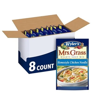 Mrs Grass herzhafte Hühnernudelsuppe Mischung 8er Pack 5,93 Unzen Beutel - Bild 1 von 10