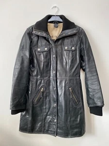 GIPSY Women's Black Zip Leather Jacket / Coat Size L - Picture 1 of 5