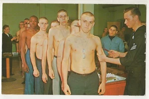 Recruit First Day Activities Postcard U.S. Naval Training Center Great Lakes, IL - Picture 1 of 2