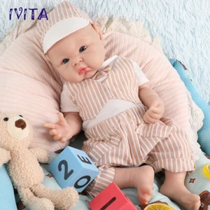 19'' Silicone Reborn Baby Boy IVITA Handmade Floppy Silicone Doll Kids Present - Picture 1 of 15