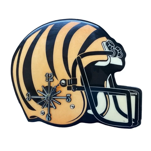 VINTAGE CINCINNATI BENGALS HELMET QUARTZ WALL CLOCK NFL FOOTBALL MADE IN USA Cover