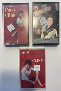 Patsy Cline Lot 3 Cassette Tapes - 12 Greatest Hits, Best Of, Heartaches - Picture 1 of 4