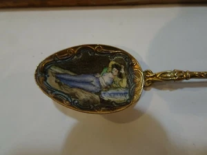 Vintage Sammellöffel liegende Dame in Emaille Ware aus Böhmen SCHÖN!! - Bild 1 von 4