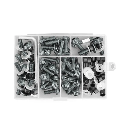 158x Motorbike Titanium Fastener Clip Screw Kit Windscreen Fairing Bolt US — 第 1/4 张图片