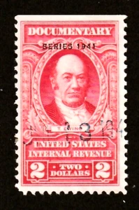 U.S.Revenue ~ Scott R324 ~ 1941 ~ $2 Red ~ DOCUMENTARY ~ VF ~ Used - Picture 1 of 1