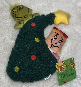 GRINCH & Cindy Lou Árbol de Navidad Arrugado y Chirriante Perro Juguete Nuevo - Imagen 1 de 2