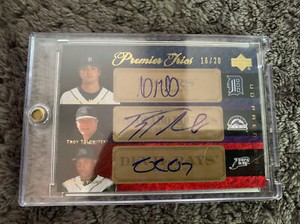 2007 UD Exquisite Auto Miller Troy Tulowitzki DELMON YOUNG AUTOGRAPH Card MLB