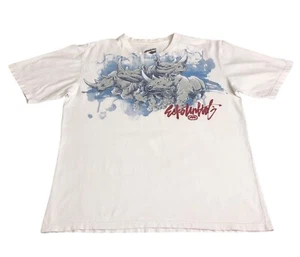 Ecko Unlimited Shirt Herren 2XL weiß Nashorn Grafik Y2K Streetwear Grunge Mängel - Bild 1 von 15