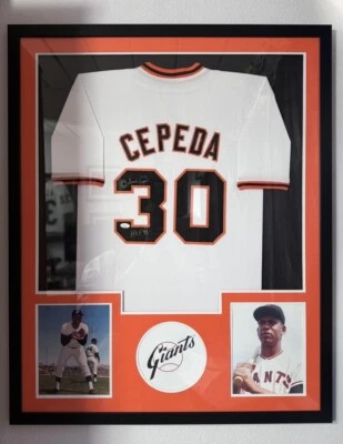 CAMISETA FIRMADA AUTOGRAFIADA POR ORLANDO CEPEDA DE LOS GIGANTES DE SAN FRANCISCO ENMARCADA CERTIFICADO DE AUTENTICIDAD JSA Foto 1 de 4
