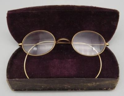 Óculos Spectale antigos folheados a ouro amarelo 10kt da American Optical com estojo - Imagem 1 de 4