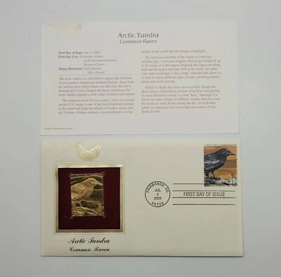6 Arctic Tundra 22kt Gold Stamp First Day of Issue 37 Cent July 2 2003. STP11 - Image 1 of 4