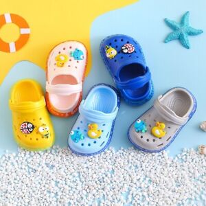 Cartoon Hole-hole Soft Bottom Toddler Kids Slippers Flops Beach Shoes Non-slip