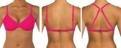 swim systems Crochet overlay Underwire Push-Up Bra in Azalea Bikini top Size L - Image 1 of 3