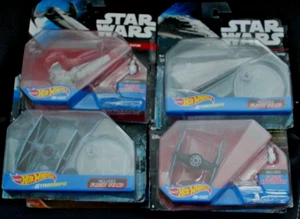 Hot Wheels Star Wars ships x 4 st3.destroyer.tie black/tie blue/sith infiltrator - Picture 1 of 1