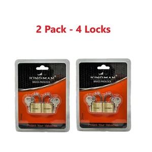 2 Pk 20mm Mini Brass Metal Padlock with Keys Travel Luggage Backpack Jewelry Box - Picture 1 of 10