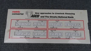 (B15) AGCO and The Omaha National Bank English Metric Slide Calculator Converter - Picture 1 of 2