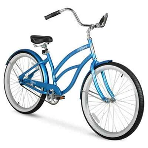Women's 26" Classic Beach Cruiser Bike Steel Frame, Single-Speed, Metallic Blue - Picture 1 of 7