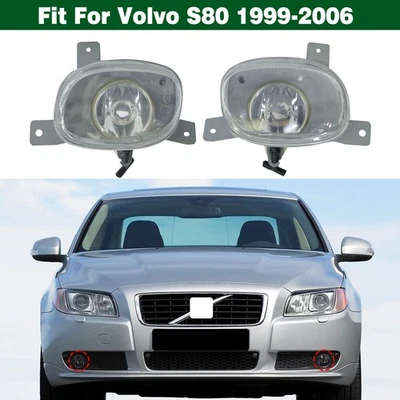 Par de luces antiniebla de parachoques delanteras lentes transparentes para Volvo S80 1999-2006 Foto 1 de 4