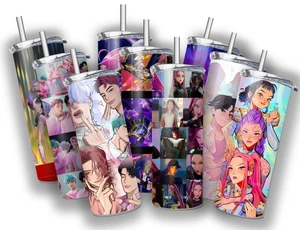 KPOP Demon Hunters Anime 20 OZ STAINLESS STEEL TUMBLER CUP +LID/STRAW - Picture 1 of 30