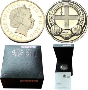 2010  £1  ONE POUND COIN SILVER PROOF - CASED & COA  #H-10 - Picture 1 of 4
