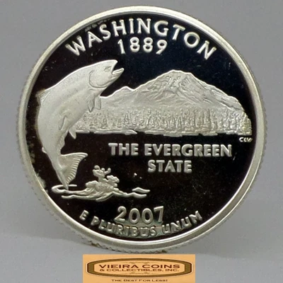 2007-S Washington State Silver Proof Quarter - #C49966NQ - Image 1 of 2