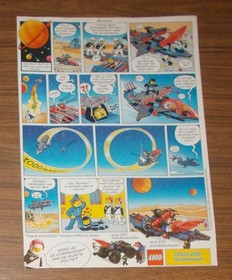 Rare Advertising LEGO Space Police 6781 Striker 6895 Spy Trak 1 Comic 1989