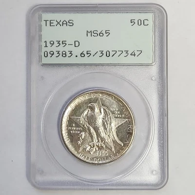1935-D Texas Commemorative Half Dollar PCGS MS65 in OGH - Image 1 of 2