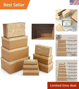 10-Piece Decorative Nesting Box Set with Lids - Perfect for Parties and Holidays - Picture 1 of 11