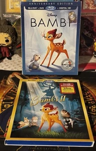 Bambi 1 & 2 Blu-ray/DVD/Digital Code Bundle w/Slip Covers MINT DISCS Fast Ship - Bild 1 von 4